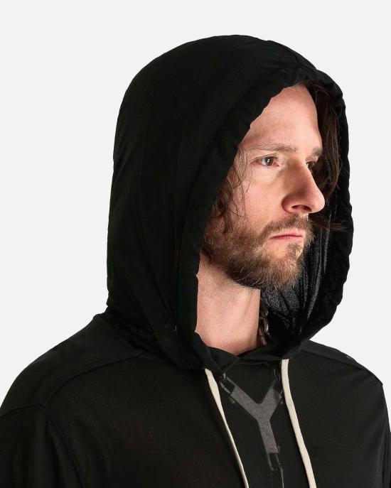  릭 오웬스 후드 티셔츠 티셔츠 후드 블랙 - RICK OWENS