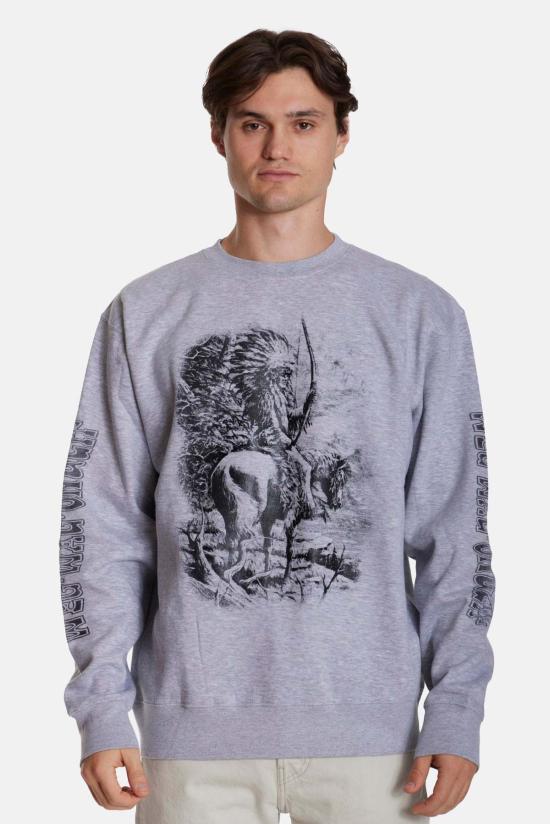  블루&크림 긴팔 티셔츠 BCMPF25 15 HEATHER GREY - BLUE&CREAM