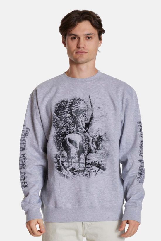  블루&크림 긴팔 티셔츠 BCMPF25 15 HEATHER GREY - BLUE&CREAM