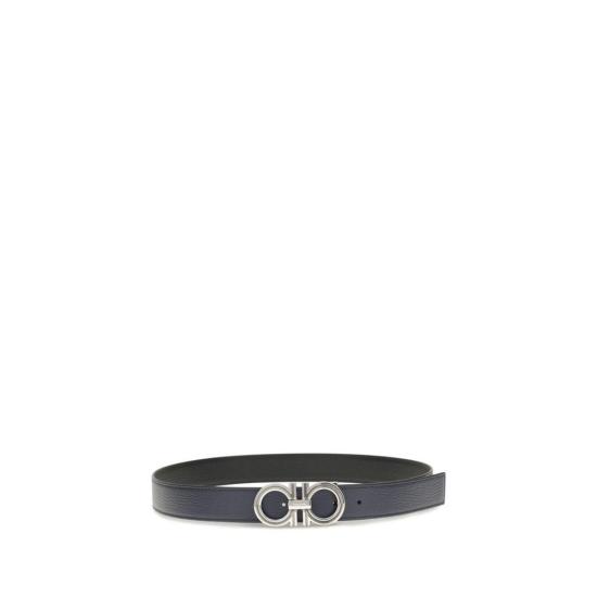  살바토레 페라가모 벨트 페라가모 송아지 가죽 보스 타우러스  블루 - SALVATORE FERRAGAMO