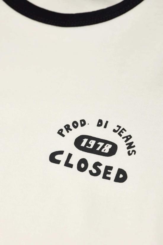  클로즈드 반팔 티셔츠 슬림 티셔츠 아이보리 - CLOSED