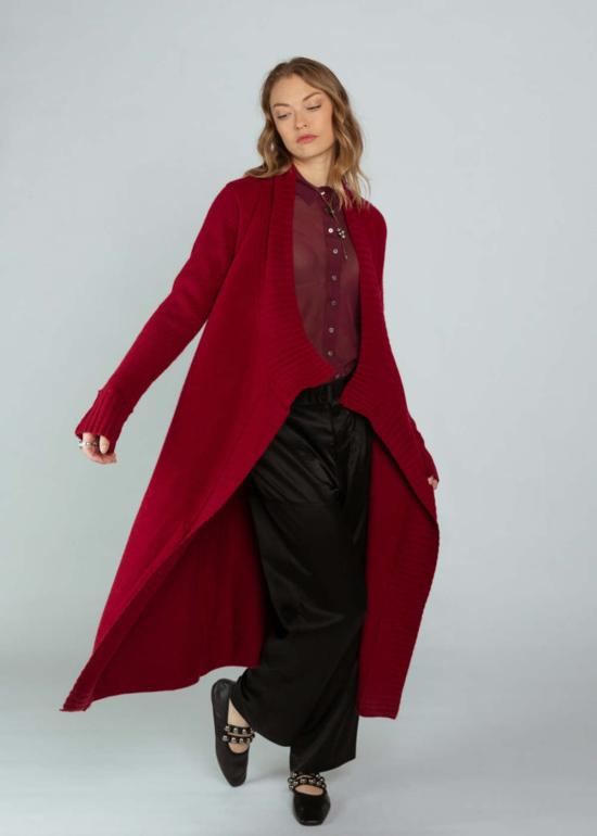  브라조 트리콧 가디건 Brazeau 트리코 로얄 펍 카디건 스칼렛 - BRAZEAU TRICOT