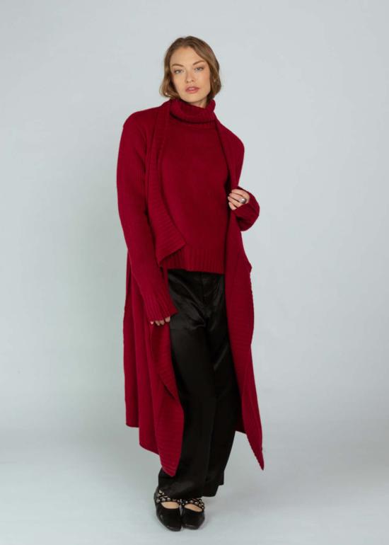  브라조 트리콧 가디건 Brazeau 트리코 로얄 펍 카디건 스칼렛 - BRAZEAU TRICOT