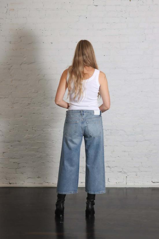  이비 데님 데님 팬츠 Eb 데님 로우라이즈 배기 카프리 진 루카 - EB DENIM