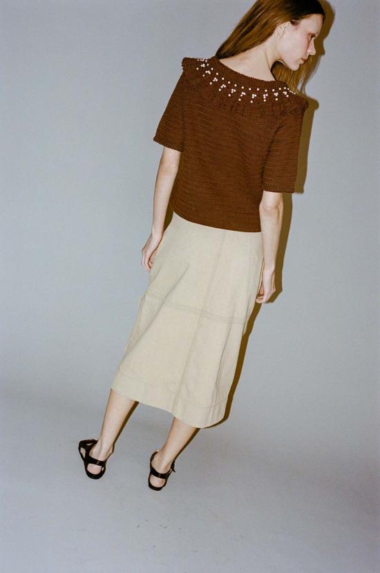  레이첼 코미 반팔 티셔츠 비 탑 초콜릿 - RACHEL COMEY