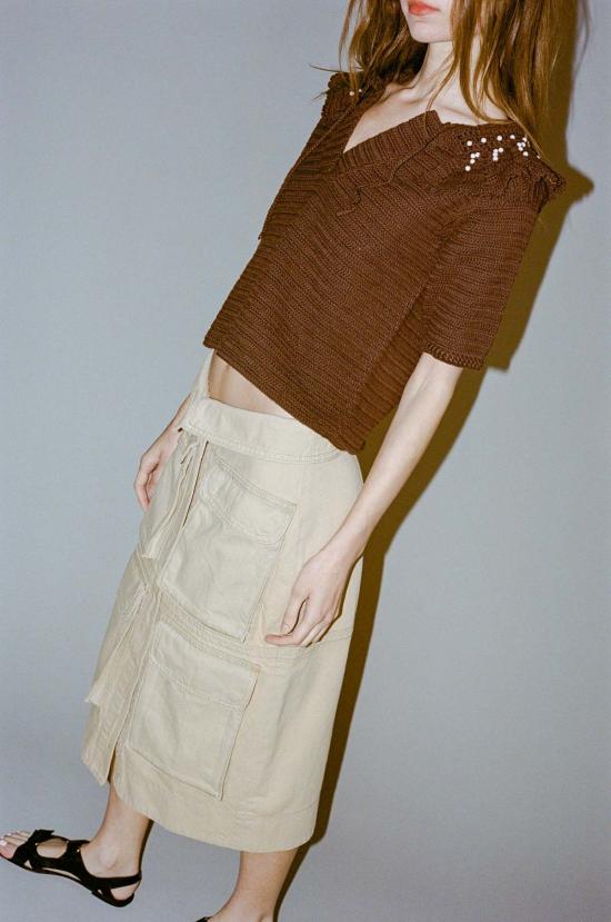  레이첼 코미 반팔 티셔츠 비 탑 초콜릿 - RACHEL COMEY