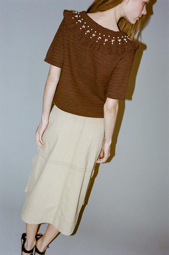 레이첼 코미 반팔 티셔츠 비 탑 초콜릿 - RACHEL COMEY