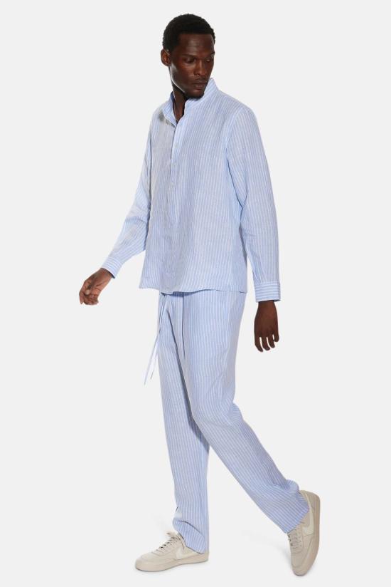  블루&크림 트레이닝/조거 팬츠 WVBCM2481B 2 BLUE WHITE STRIPE - BLUE&CREAM