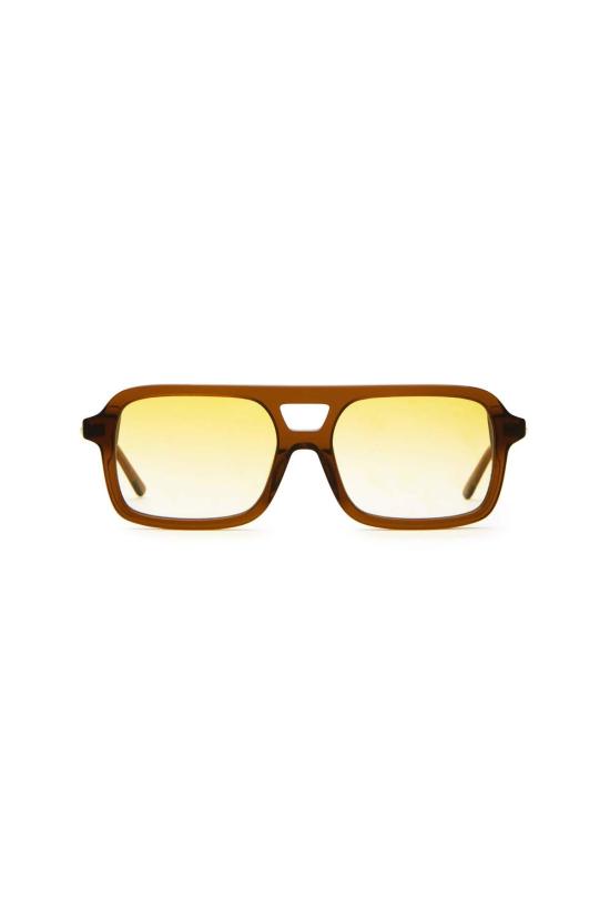 크랩 아이웨어 안경 Crap Eyewear의 Spaced Ranger 선글라스, 크리스탈 헴프 프레임 & 골드 그라데이션 렌즈