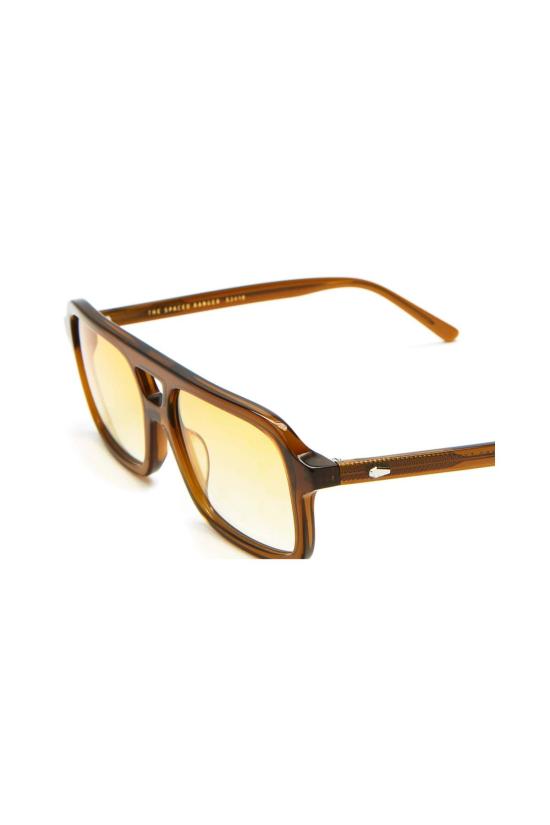  크랩 아이웨어 안경 Crap Eyewear의 Spaced Ranger 선글라스, 크리스탈 헴프 프레임 & 골드 그라데이션 렌즈 - CRAP EYEWEAR
