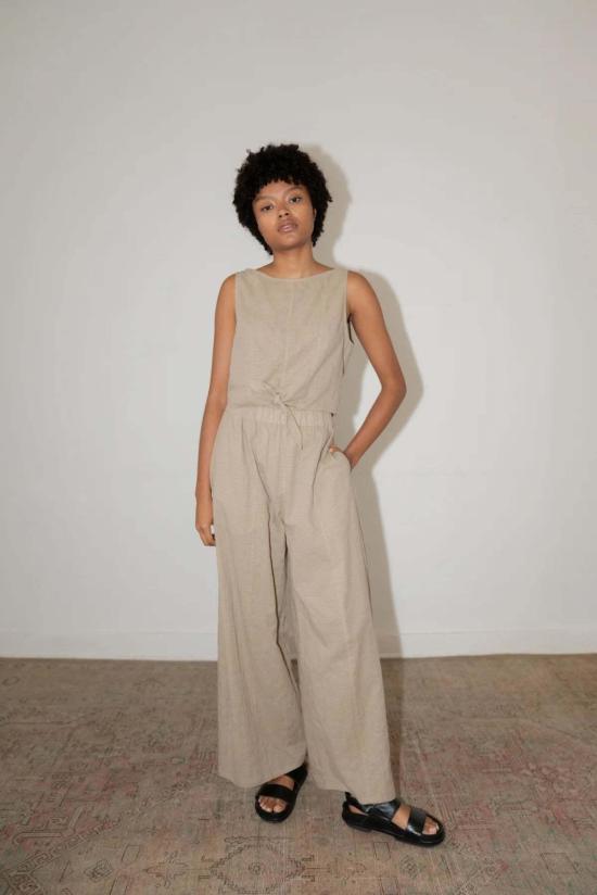  지 로파 팔라초 팬츠 Zii Ropa Laurent Gilles 미니 체크 팬츠 - ZII ROPA