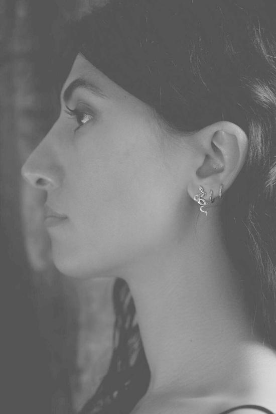  탈론 싱글 이어링 Talon Snake Moon Earring 스터드 14k 골드 - TALON