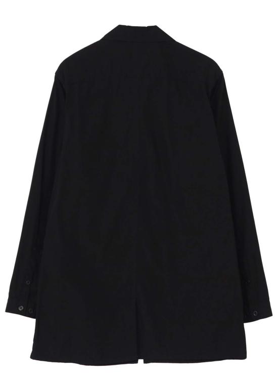 26SS 요지 야마모토 긴팔 셔츠 체인 스티치 지퍼 오픈 셔츠 블랙 - YOHJI YAMAMOTO