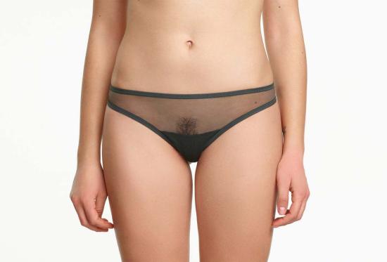  야스민 에슬라미 팬티 잔느 베이직 메쉬 끈 블랙 포레스트 - YASMINE ESLAMI