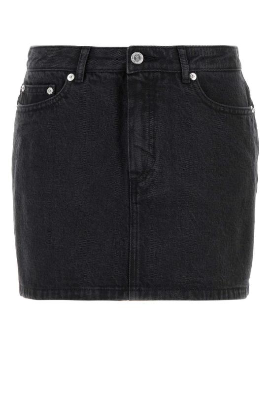  아페쎄 데님 스커트 A.P.C. 데님 미니스커트 워시드블랙