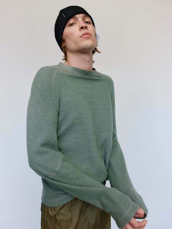  새티스파이 긴팔 티셔츠 Satisfy Running Fuzz Merino Long Tee Vetiver - SATISFY