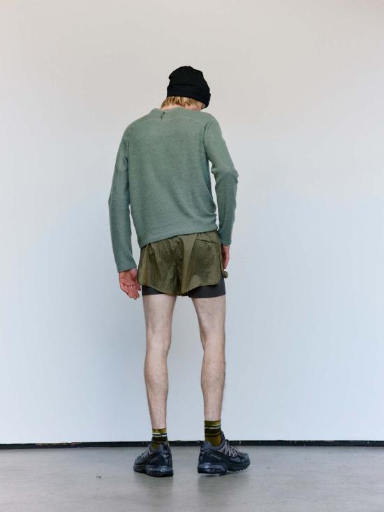  새티스파이 긴팔 티셔츠 Satisfy Running Fuzz Merino Long Tee Vetiver - SATISFY