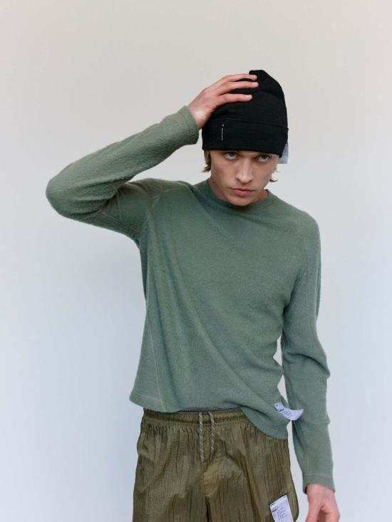  새티스파이 긴팔 티셔츠 Satisfy Running Fuzz Merino Long Tee Vetiver