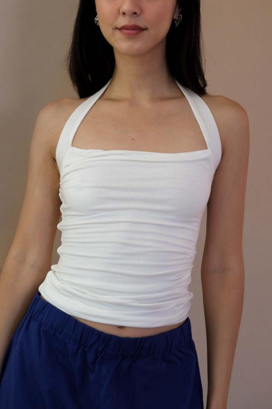  길 민소매 티셔츠 Geel Isabelle Halter 탱크탑 바닐라