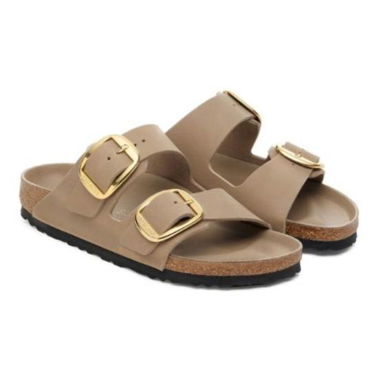  버켄스탁 뮬/슬리퍼 애리조나 빅 버클 오일드 레더 샌들 토바코 브라운 - BIRKENSTOCK