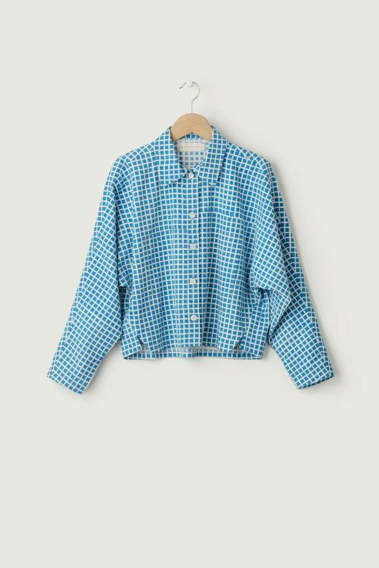  Jan Machenhauer 자켓 얀 마헨하우어 플로렌스 재킷 스파클 타일 블랙 프린트 블루 - OTHER BRANDS