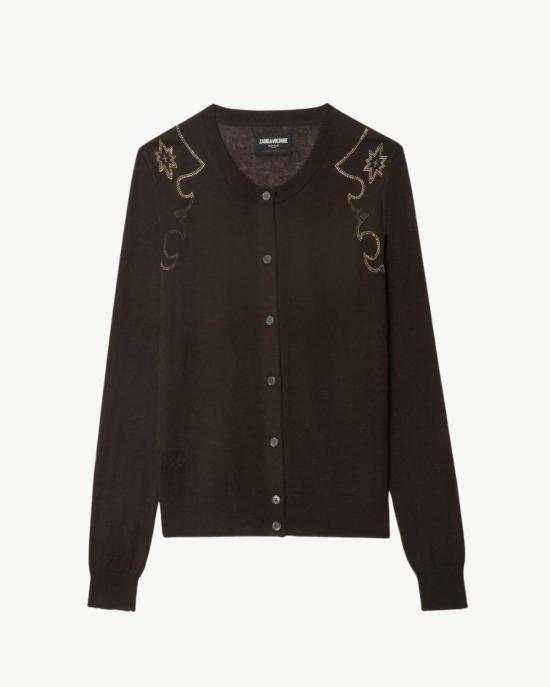  자딕앤볼테르 가디건 Zadig & Voltaire Missya 캐시미어 카디건 다크 초콜릿