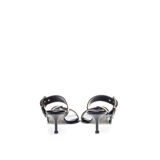  알렉산더 맥퀸 샌들 가죽 스틸레토 힐  블랙 - ALEXANDER MCQUEEN