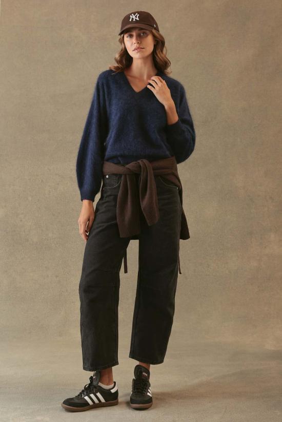  27 Miles 스웨터 27마일 수 퍼지 캐시미어 브이넥 풀오버  네이비 - OTHER BRANDS