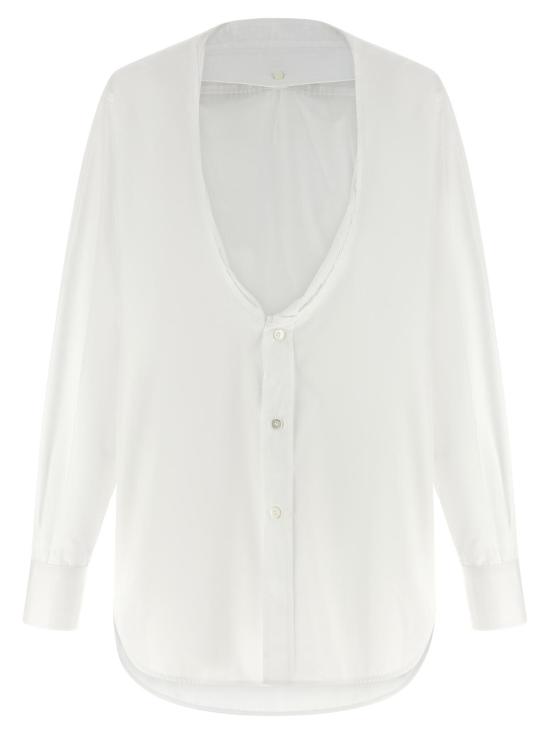  마르지엘라 블라우스 메종  코튼  화이트 - MAISON MARGIELA