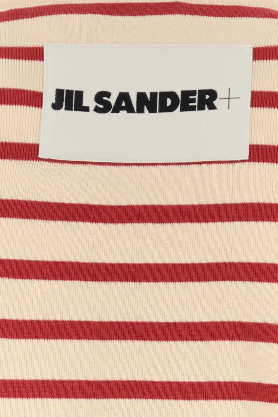  질샌더 반팔 티셔츠 질 샌더 자수 코튼 티셔츠 솔티 레드 - JIL SANDER