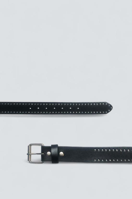  어셈블리 뉴욕 벨트 조립형 블랙 가죽 와이드 더블 스터드 - ASSEMBLY NEW YORK
