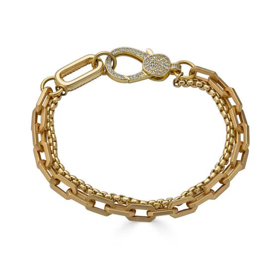  로니 폴 주얼리 팔찌 파베 커넥터 브레이슬릿 골드 - LONI PAUL JEWELRY