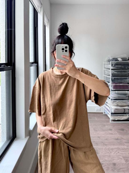  영메이븐 반팔 티셔츠 정메이븐 버논 오버사이즈 티 코요테