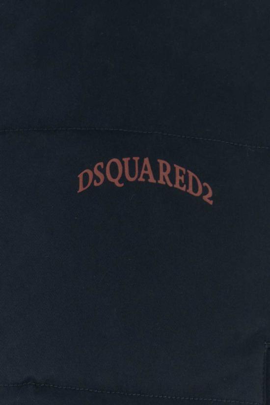  디스퀘어드2 숏패딩 Dsquared2 스트레치 코튼 다운 재킷 네이비 블루 - DSQUARED2