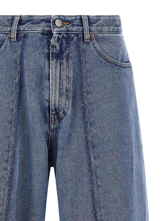  MM6 메종마르지엘라 데님 팬츠 Mm6 메종 마르지엘라 와이드 레그 진 블루 - MM6 MAISON MARGIELA