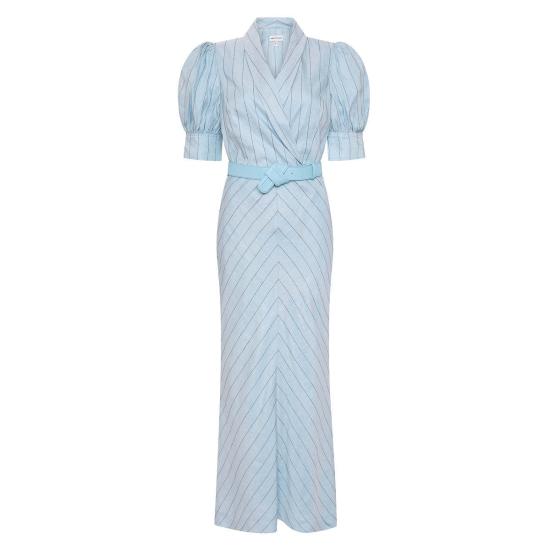  레베카 밸런스 미디 원피스 에피 미디 드레스 연한 파란색
