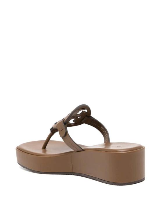  토리버치 샌들 밀러 웨지  25mm 아몬드 오트 - TORY BURCH