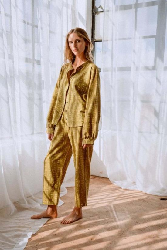  마엘루 디자인스 스트레이트 팬츠 Maelu Designs Twiggy 라운지 팬츠 올리브