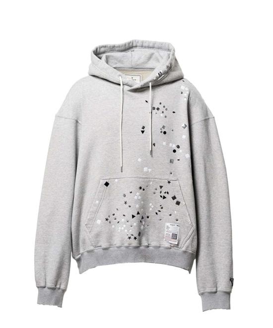 메종 미하라 야스히로 후드 티셔츠 미하라 야스히로 엠벨리쉬드 후디 그레이