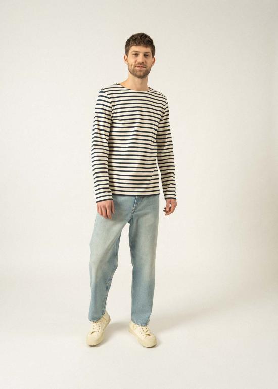 세인트제임스 긴팔 티셔츠 Saint James Meridien Moderne Breton 셔츠 Ecru/Navy - SAINT JAMES