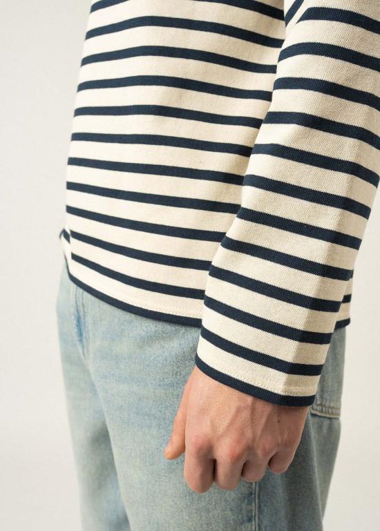 세인트제임스 긴팔 티셔츠 Saint James Meridien Moderne Breton 셔츠 Ecru/Navy - SAINT JAMES