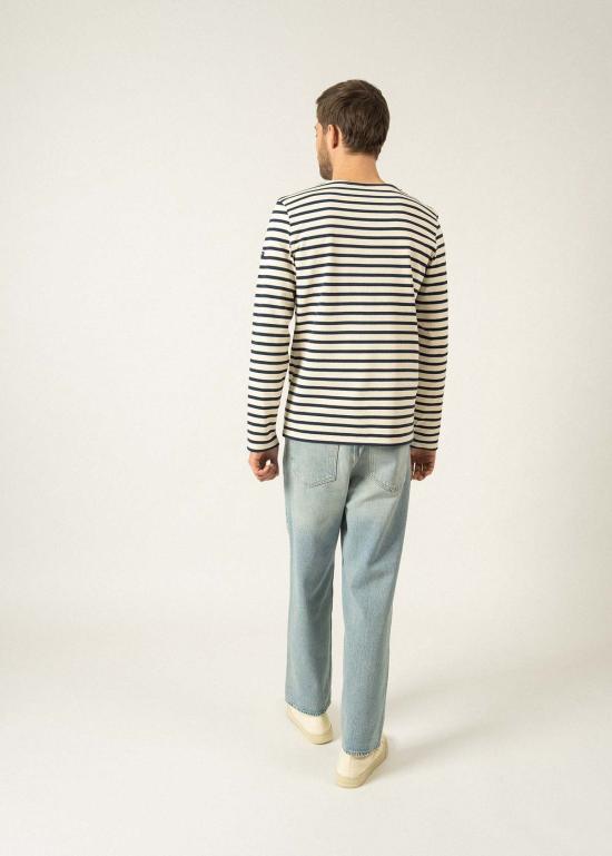  세인트제임스 긴팔 티셔츠 Saint James Meridien Moderne Breton 셔츠 Ecru/Navy - SAINT JAMES