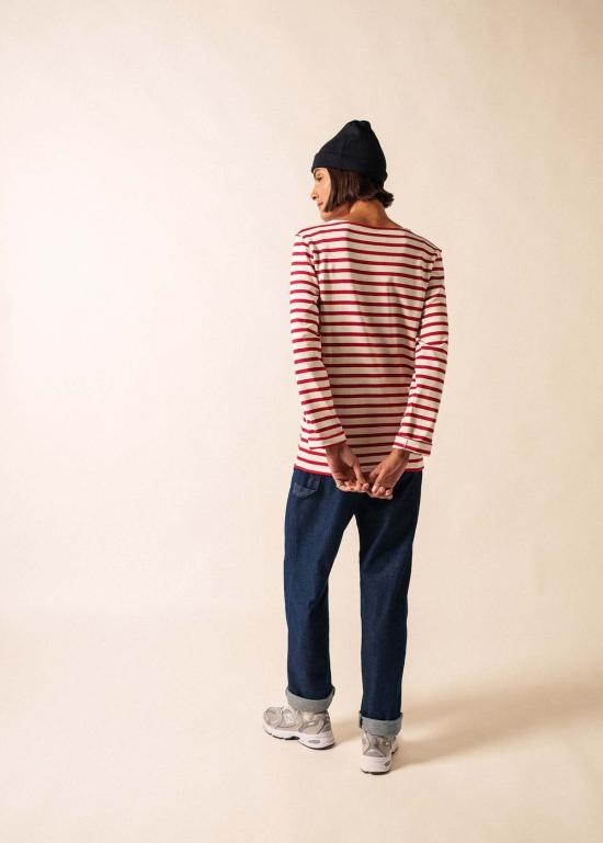  세인트제임스 긴팔 티셔츠 Saint James Meridien Moderne Breton 셔츠 에크루/마룬 - SAINT JAMES