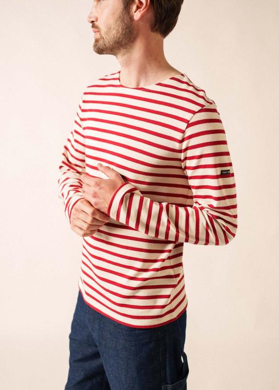  세인트제임스 긴팔 티셔츠 Saint James Meridien Moderne Breton 셔츠 에크루/마룬 - SAINT JAMES