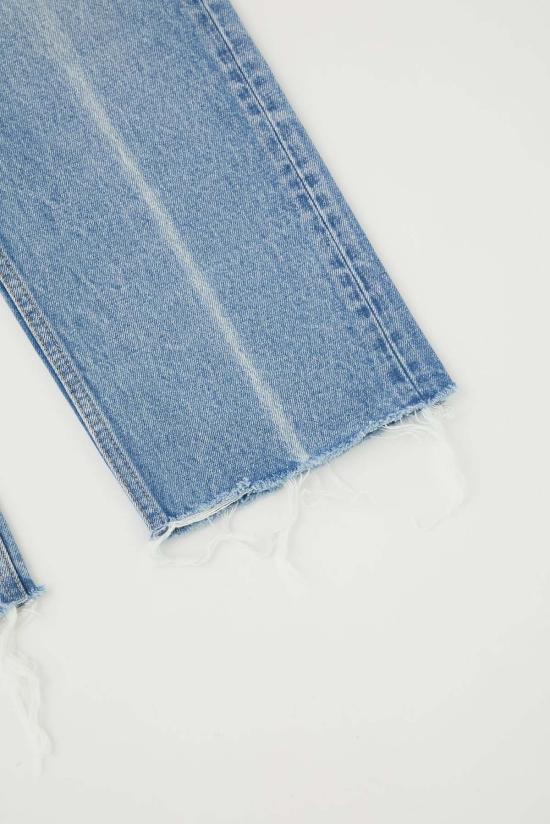  마우지 데님 팬츠 Moussy Ashleys 와이드 스트레이트 진 라이트 블루 - MOUSSY