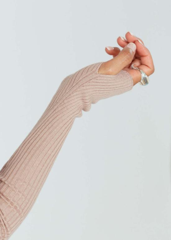  브라조 트리콧 긴팔 티셔츠 브라조 트리코 리브드 올 썸 티슈 탑 클레이 - BRAZEAU TRICOT