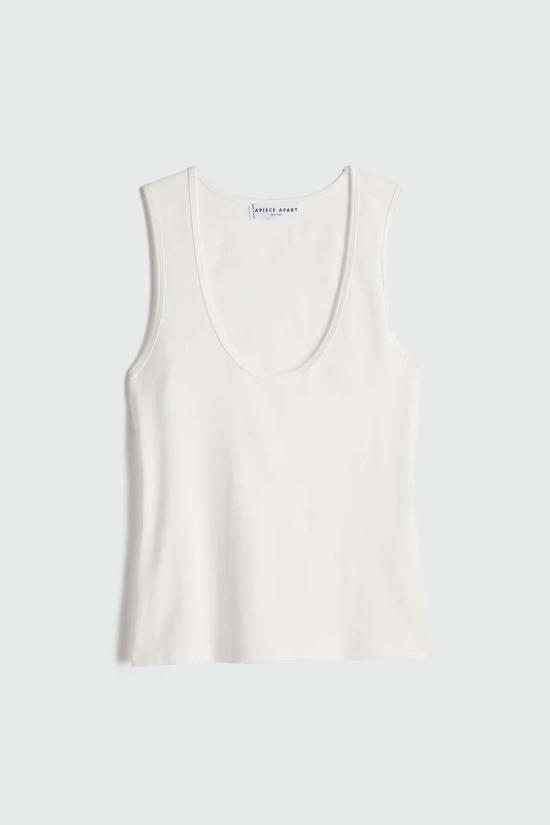  어피스 어파트 민소매 티셔츠 우리 로우 컷 탱크 - APIECE APART