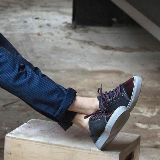  노아 왁스만 스니커즈 SN2SDE GRAY BURGUNDY - NOAH WAXMAN