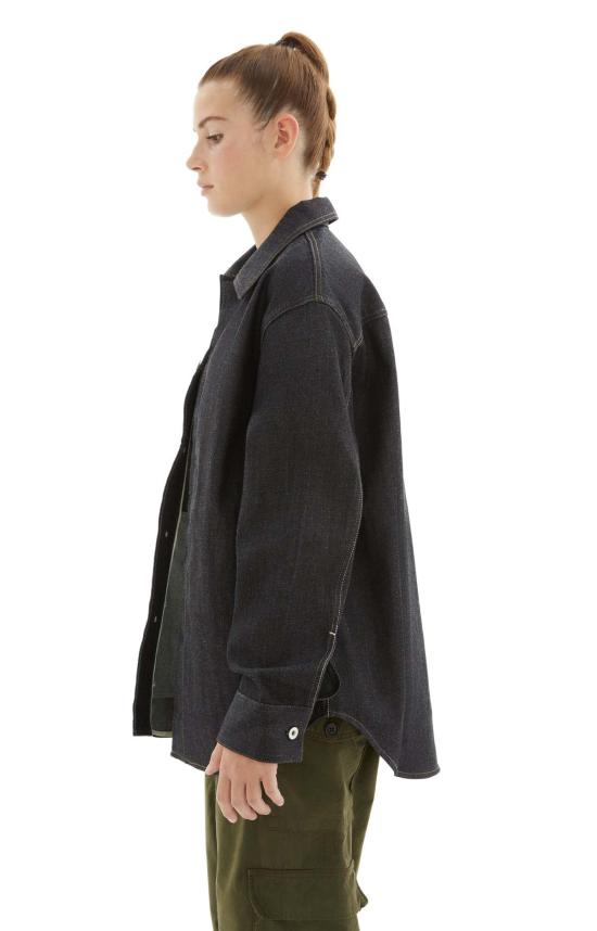  질샌더 자켓 질 샌더 데님 오버 셔츠 다크 블루 - JIL SANDER