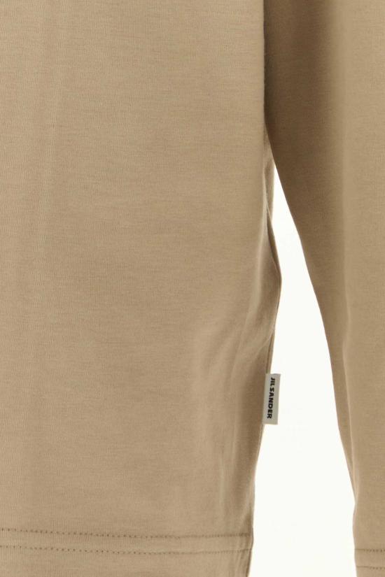  질샌더 긴팔 티셔츠 질 샌더 카멜 코튼 티셔츠 - JIL SANDER